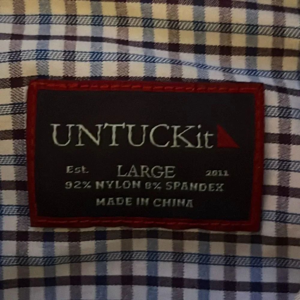 Untuckit Stretch Check Button Up Sz. L - Picture 2 of 9